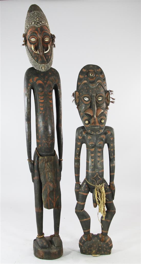 Two Sepik River male ancestor figures